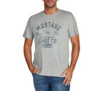 Mustang Basic Print Tee 4XL Mid Grey Melange (1004412-4140) (856413) Grau 4XL