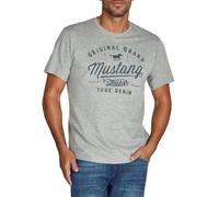 Mustang Basic Print Tee XXL Mid Grey Melange (1004413-4140) (856384) Grau XXL