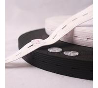 Musuntas 11 Yard lange, flache elastische Bänder mit Knopfloch, elastische Schnur, Spule, Nähbänder, DIY, Nähen, Bastelzubehör, 2 Stück, 4,5 m weiß, 4,5 m lang, 15 mm breit