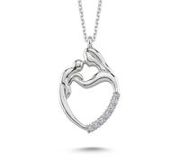 EinStein Diamant Halskette mit Anhänger Mutter-Kind in 14 Karat Weißgold