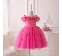Muttertags-Geschenk Mutter-Tochter-Outfits Jasmin Prinzessin Kleid Rosé Geburtstags-Party Hochzeits-Festival Kleid Mädchen Ballonärmel Kleid Edelstein