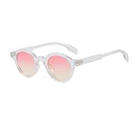 MUTYNE Beliebte kleine runde Sonnenbrille für Damen und Herren, für Outdoor-Fahrten, Reisen, UV400 (klar, rosa, gelb)