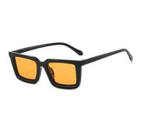 MUTYNE Beliebte Mode Kleine Quadratische Sonnenbrille Damen Herren Retro Outdoor Fahren Reise Sonnenbrille UV400 (Schwarz Orange)