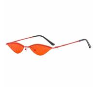 MUTYNE Beliebte randlose Metallblatt-Sonnenbrille für Damen, Retro, kleiner Rahmen, Herren, Sonnenbrille für den Außenbereich, Sommerreisen, UV400 (rot rot)