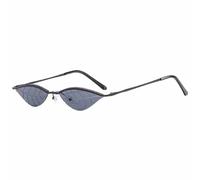 MUTYNE Beliebte randlose Metallblatt-Sonnenbrille für Damen, Retro, kleiner Rahmen, Herren, Sonnenbrille für den Außenbereich, Sommerreisen, UV400 (schwarz-grau)