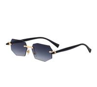 MUTYNE Beliebte randlose polygonale Damen-Sonnenbrille, Retro, Luxus, Herren, Sonnenbrille, Outdoor, Reisen, Autofahren, UV400 (Schwarz, Farbverlauf, Grau)