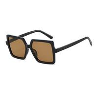 MUTYNE Beliebte übergroße quadratische Damen-Sonnenbrille, Retro-Herren-Sonnenbrille, fürs Autofahren im Freien, UV400 (Schwarzer Tee)