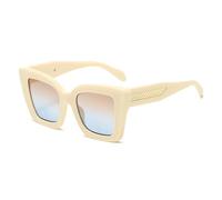 MUTYNE Cat-Eye-Sonnenbrille für Damen, stilvoll, großer Rahmen, Sonnenbrille, Damen, Retro, klassisch, Sonnenschutz, zweifarbig (Beige)
