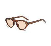 MUTYNE Cat-Eye-Sonnenbrille in Bonbonfarben, Damenmode, ovale Sonnenbrille mit Nieten (Transparent Tea)