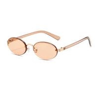 MUTYNE Damen Schlichte Nische Retro Mode Alltagsaccessoires für Herren Cat Eye Kleines Gestell Trendy Sonnenbrille (Gold Champagner)