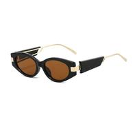 MUTYNE Damen-Sonnenbrille im Cat-Eye-Stil, kleine modische Sonnenbrille, UV-Schutz 400, Luxusbrille (Schwarzer Tee)