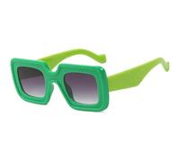 MUTYNE Fashion Square Stripe Damen-Sonnenbrille, luxuriöser großer Rahmen, Punk-Sonnenbrille für Herren, Outdoor-Reisen, UV400 (Grün, Farbverlauf, Grau)