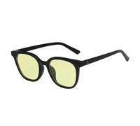 MUTYNE Klassische kleine quadratische Nieten-Sonnenbrille für Damen, Luxus-Sonnenbrille für Herren, zum Autofahren, für Reisen und Angeln, UV400 (Schwarz-Gelb)