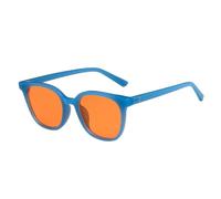 MUTYNE Klassische kleine quadratische Nieten-Sonnenbrille für Damen, Luxus-Sonnenbrille für Herren, zum Autofahren, für Reisen und Angeln, UV400 (blau/orange)