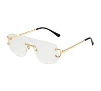 MUTYNE Klassische quadratische Sonnenbrille aus Metall, goldfarbenes Gestell, graue Gläser, UV400-Schutz, trendiges Retro-Modell, Einheitsgröße