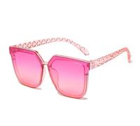 MUTYNE Klassische quadratische Sonnenbrille für Herren und Damen, mit Bein-Design, Sonnenbrille, Retro, Fahren, Outdoor, Reisen, Pink Purple Powder, Einheitsgröße