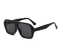 MUTYNE Klassische quadratische Sonnenbrille mit großem Rahmen für Damen und Herren, modische Sonnenbrille fürs Autofahren im Freien, UV400 (schwarz-grau)