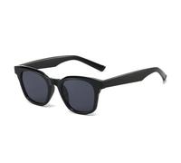 MUTYNE Klassische Retro-Sonnenbrille im quadratischen Stil für Damen und Herren, lässige Reise-Sonnenbrille, Jelly-Farbbrille (Schwarz/Grau)