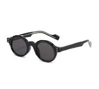 MUTYNE Klassische runde Sonnenbrille für Damen und Herren, mit Nieten, geeignet für normale Dekoration, UV-Schutz 400 (Schwarz/Grau)