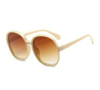 MUTYNE Klassische runde Sonnenbrille mit großem Rahmen für Damen und Herren, klassische Outdoor-Sportarten, Sommer-Reise-Sonnenbrille, UV400 (Beige Tee)