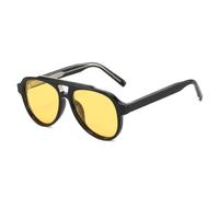 MUTYNE Klassische Sonnenbrille für Damen und Herren, Fahrbrille, Acetat, Metallkern (Gelb)