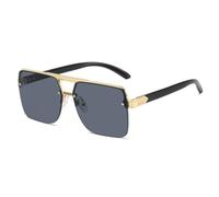 MUTYNE Klassische Sonnenbrille für Herren, quadratisch, modisch, Sonnenbrille für Damen, Vintage, Luxus-Sonnenbrille, Metall-Halbrahmen, C1, Einheitsgröße