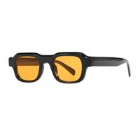 MUTYNE Klassische Sonnenbrille mit kleinem quadratischem Rahmen für Damen und Herren, Retro, luxuriös, fürs Autofahren im Freien, modische Party-Sonnenbrille, UV400 (Schwarz/Orange)