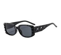 MUTYNE Kleine quadratische Sonnenbrille für Damen und Herren, klassisch, luxuriös, fürs Autofahren im Freien, Sommer, Reisen, Sonnenbrille, UV400 (schwarz/grau)
