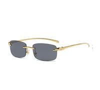 Kleine rechteckige Sonnenbrille für Herren und Damen, klassisch, goldfarben, schwarze Linse, Metall, quadratisch, Vintage-Rahmen, Sport-Dropship-Brille, UV400, A09 Gold Schwarz, Einheitsgröße
