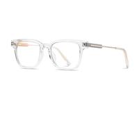 MUTYNE Leichte Retro-Nieten, quadratische optische Brillengestelle, modisches Federscharnier, doppelte Farben, Computerbrillen, transparent, Einheitsgröße