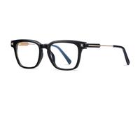 MUTYNE Leichte Retro-Nieten, quadratische optische Brillengestelle, modisches Federscharnier, doppelte Farben, Computer-Brillen, Schwarz, Einheitsgröße