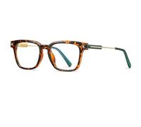 MUTYNE Leichte Retro-Nieten, quadratische optische Brillengestelle, modisches Federscharnier, doppelte Farben, Computer-Brillen, Leopard, Einheitsgröße