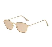 MUTYNE Luxuriöse kleine quadratische Sonnenbrille für Damen und Herren, Trend-Retro-Metallrahmen, für Herren, Outdoor, Reisen, UV400 (Gold Tea)
