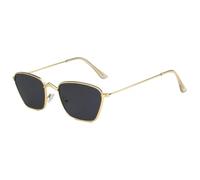 MUTYNE Luxuriöse kleine quadratische Sonnenbrille für Damen und Herren, Trend-Retro-Metallrahmen, für Herren, Outdoor, Reisen, UV400 (Goldgrau)