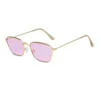 MUTYNE Luxuriöse kleine quadratische Sonnenbrille für Damen und Herren, Trend-Retro-Metallrahmen, für Herren, Outdoor-Reisen, UV400 (Gold-Lila)