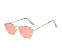 MUTYNE Luxuriöse kleine quadratische Sonnenbrille für Damen und Herren, Trend-Retro-Metallrahmen, für Herren, Outdoor, Reisen, UV400 (Gold Pink)