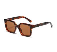 MUTYNE Luxuriöse quadratische Retro-Sonnenbrille mit Nieten, geeignet für Herren im klassischen Stil, UV400-Sonnenbrillenschutz (gelbbraun)