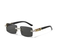 MUTYNE Luxuriöse Strass-Sonnenbrille für Damen und Herren, rechteckig, mit funkelnden Diamanten, UV400-Sonnenbrille (gold-schwarz)