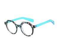 MUTYNE Luxus-Sonnenbrille im Polygon-Design für Damen, modisch, Retro, rund, für Herren, Outdoor, Reisen, Angeln, UV400 (blaue Blume, klar)