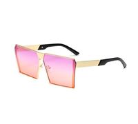 MUTYNE Metall quadratische Sonnenbrille Damen Herren Mode Big Frame Goggle Sonnenbrille Damen Vintage Brillen, 11, Einheitsgröße