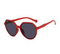 MUTYNE Mode Luxus Oval Sonnenbrille Frauen Vintage Big Frame Männer Brillen Fahren Reise Uv400 (Rot Grau)