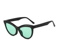 MUTYNE Mode Persönlichkeit Cat Eye Sonnenbrille Frauen Männer Luxus Sommer Reisen Sonnenbrille UV400 (Schwarz Grün)