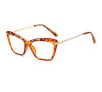 MUTYNE Mode Vintage Brillengestell Damen Übergroße Klare Quadratische Brille Damen Transparente Linse Brillen Weiblich,Leopard,Einheitsgröße