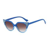 MUTYNE Modische Cat Eye Glitzer Damen Sonnenbrille Retro Luxus Herren Sonnenbrille Outdoor Reise Schatten UV400 (Blauer Farbverlauf Tee)