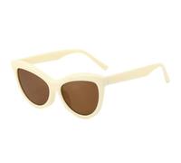 MUTYNE Modische Cat-Eye-Sonnenbrille für Damen und Herren, luxuriös, für den Sommer, Reisen, UV400 (Beige-Braun)