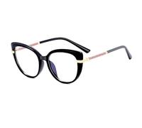 MUTYNE Modische Damen-Cat-Eye-Brille mit UV-Schutz UV400 (glänzend schwarz)