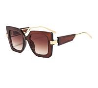 MUTYNE Modische Damen-Sonnenbrille im Steampunk-Stil, luxuriös, quadratisch, Sonnenschutzbrille für Herren, Metall, großer Rahmen, UV400 (C6TEA)