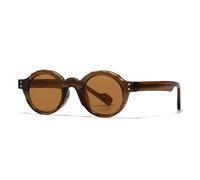 MUTYNE Modische Herren-Sonnenbrille im Punk-Stil mit runden Acetat-Nieten, UV400 Retro-Sonnenbrille für Damen (C7 Tea Tea)
