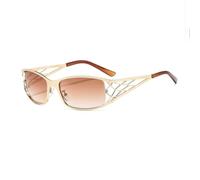 MUTYNE Modische, hohle Sonnenbrille aus Metall für Damen und Herren, Retro-Stil, UV-Schutz 400, Freizeit/Urlaub (C3LightTea)