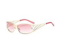 MUTYNE Modische, hohle Sonnenbrille aus Metall für Damen und Herren, Retro-Stil, UV-Schutz 400, Freizeit/Urlaub (C4Goldpink)